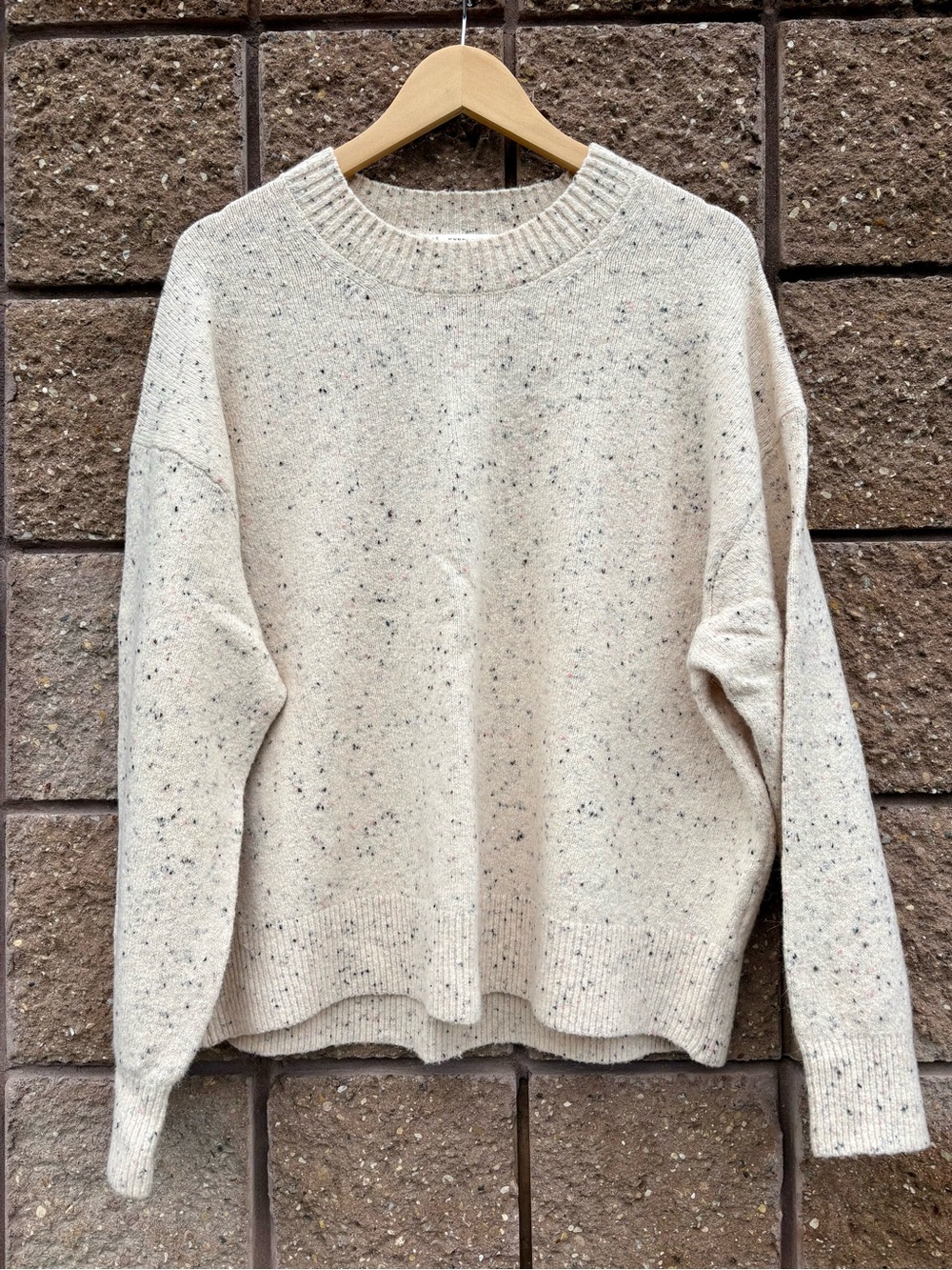 Everlane Cream Flecked Crewneck Sweater XXL